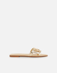 Laurel Gold Metallic Flat Sandals