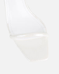 Piella White Snake Strappy Heeled Sandals