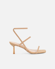 Karson Nude Lycra Strappy Heeled Sandals