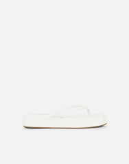 Kimmie White PU Flatform Toe Post Sandals