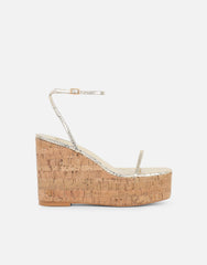 Kitty Gold Snake Wedge Heeled Sandals