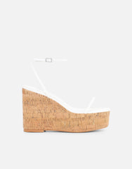 Kitty White Wedge Heeled Sandals
