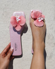 Pina Pink Snake Flower Slip on Flats
