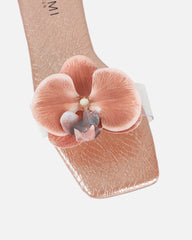 Pina Rose Gold Snake Flower Slip on Flats