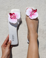 Pina White Snake Flower Slip on Flats