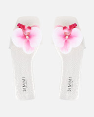 Pina White Snake Flower Slip on Flats