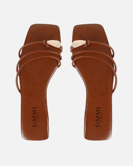 Porto Tan Gold Toe Detail Sandals
