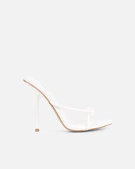 Louna White Twist Heeled Sandals
