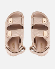 Eboni Nude Chunky Flat Sandals