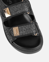 Patricia Black Woven Chunky Sandals