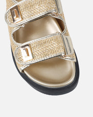 Patricia Gold Woven Chunky Sandals