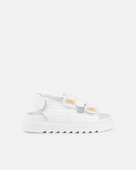 Patricia White Woven Chunky Sandals