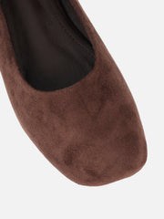 Viktoria Brown Suede Ballerina Flats