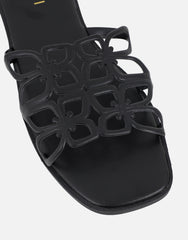 Lumi Black Slip On Flat Sandals