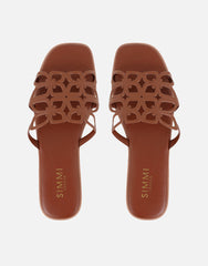 Lumi Tan Slip On Flat Sandals