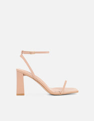 Penelope Beige Block Heeled Sandals