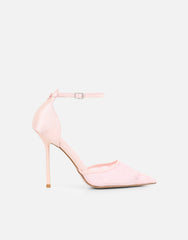 Deena Blush Lace Court Shoes