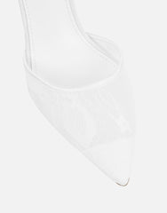 Deena White Lace Court Shoes