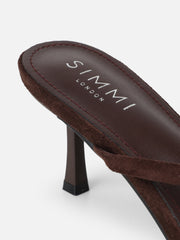 Jesse Brown Suede Knot Detail Heeled Sandals