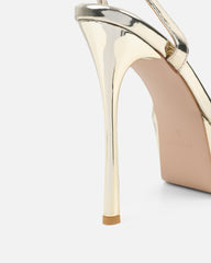Nalai Gold Mirror Platform Heeled Sandals