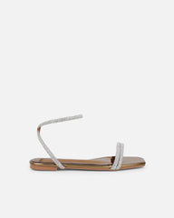 Shezz Bronze Metallic Diamante Flat Sandals