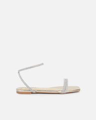 Shezz Gold Metallic Diamante Flat Sandals