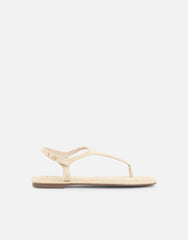 Perry Beige Suede Toe Thong Flat Sandals