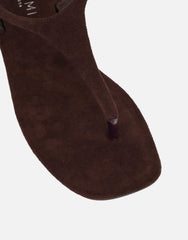 Perry Brown Suede Toe Thong Flat Sandals