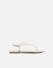 Perry Gold Metallic Toe Thong Flat Sandals