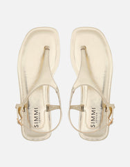Perry Gold Metallic Toe Thong Flat Sandals