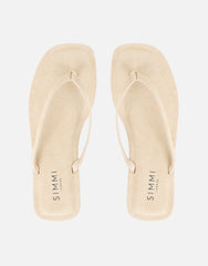 Kima Beige Suede Flat Sandals