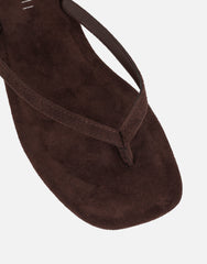 Kima Brown Suede Flat Sandals