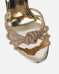 Sharon Gold Mirror Diamante Heeled Sandals
