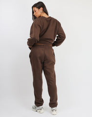 Ashby Simmi Studios Varsity Slogan Sweatshirt in Brown