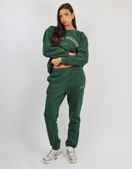 Ashby Simmi Studios Varsity Slogan Sweatshirt in Pine Green