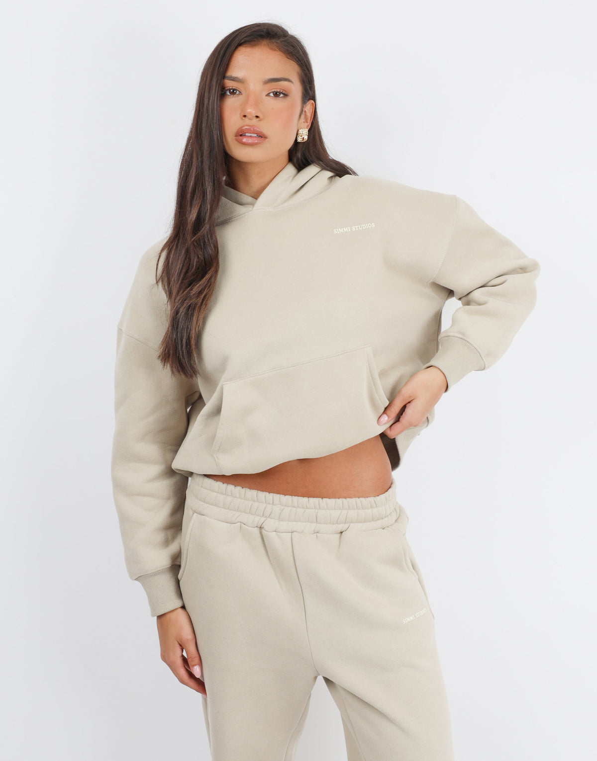 Maeve Simmi Studios Essentials Hoodie in Cashew