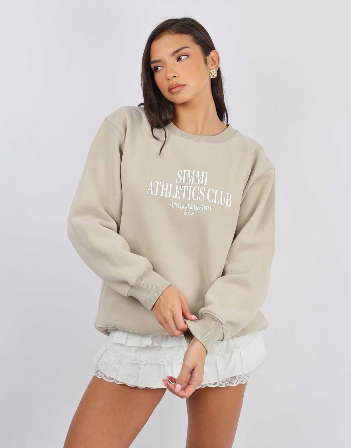 Ashby Simmi Studios Athletics Sweatshirt in Cashew