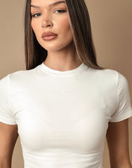 Hallie Short Sleeve Soft Cotton T-Shirt In White