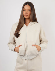Maui Simmi Studios Essentials Zip Hoodie In Light Beige