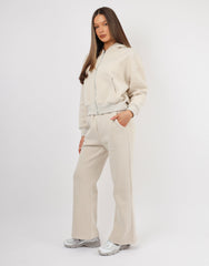 Maui Simmi Studios Essentials Zip Hoodie In Light Beige