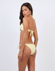 Monte Halter Bikini Top With Bead Detail In Yellow