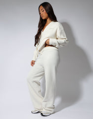 Eve Simmi studios soft touch wide leg trousers in cream