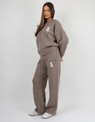 Romy Simmi Studios Chunky Knit Hoodie In Mocha