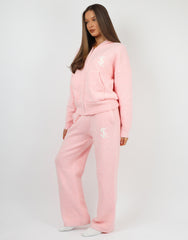Romy Simmi Studios Chunky Knit Hoodie In Pink