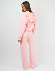 Romy Simmi Studios Chunky Knit Hoodie In Pink