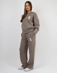 Romy Simmi Studios Chunky Knit Trousers In Mocha