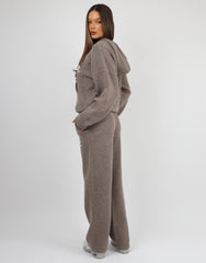 Mari Simmi Studios Knitted Hoodie In Mocha