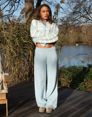 Luci Simmi Studios Knitted Trousers In Blue