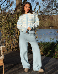 Luci Simmi Studios Knitted Trousers In Blue