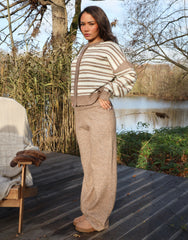 Luci Simmi Studios Knitted Trousers In Brown
